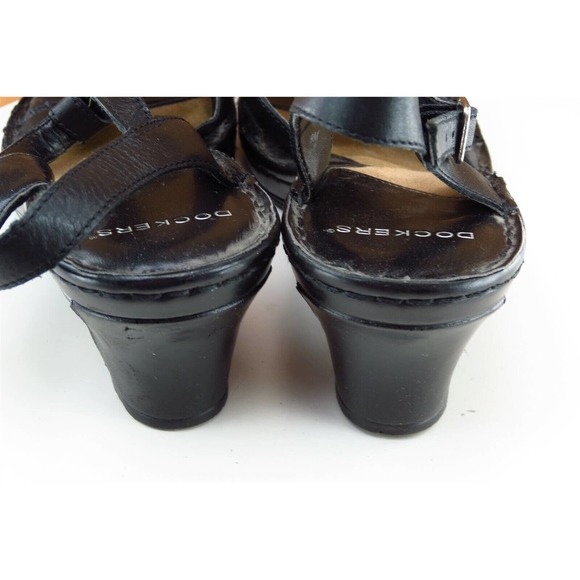 DOCKERS Sz 9 M Black Gladiator Leather Women Sandals - Picture 5 of 7